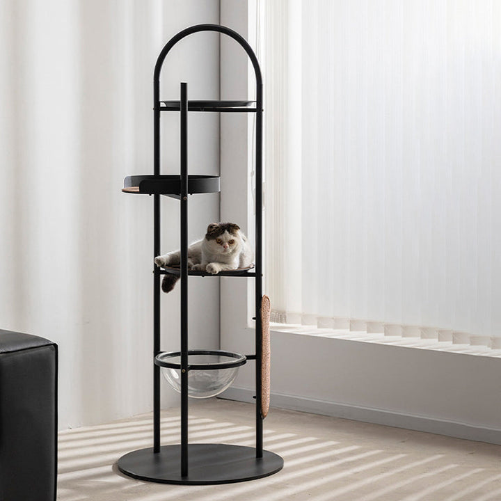 Modern Minimalist Cylindrical Cat Tree Condo with 3 Perches for Living Room-Orizon Depot