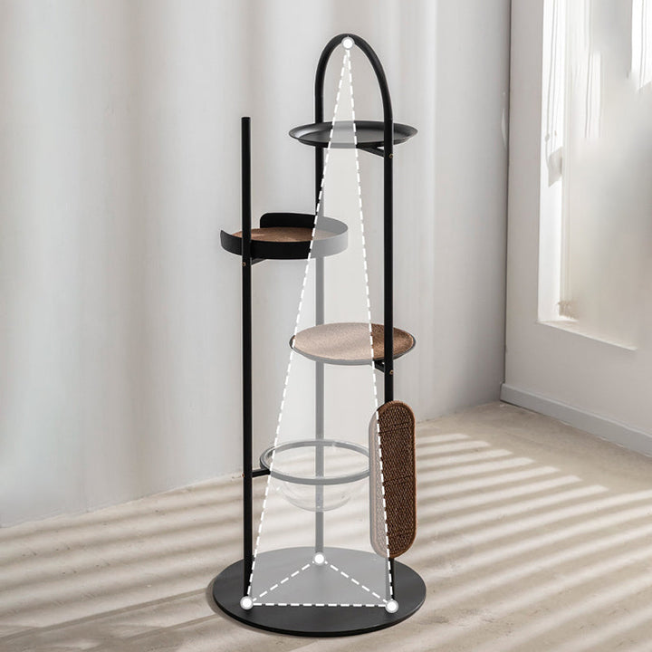 Modern Minimalist Cylindrical Cat Tree Condo with 3 Perches for Living Room-Orizon Depot