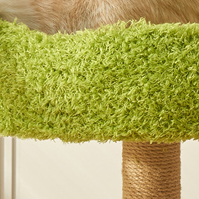 Modern Cylindrical Cat Tree with Condo, Fleece and Sisal Design-Orizon Depot