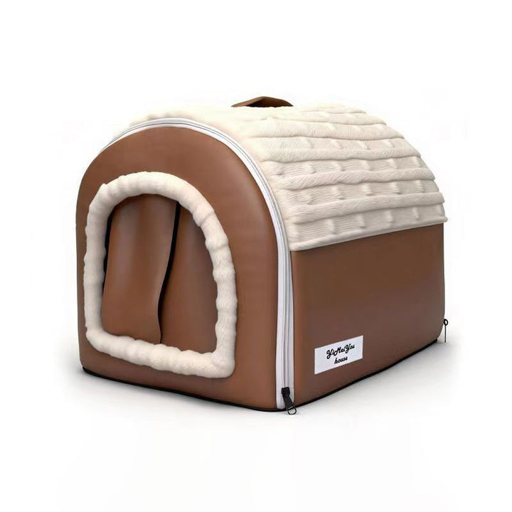 Stylish Minimalist Velvet Faux Leather Rectangular Cat Bed for Home-Orizon Depot