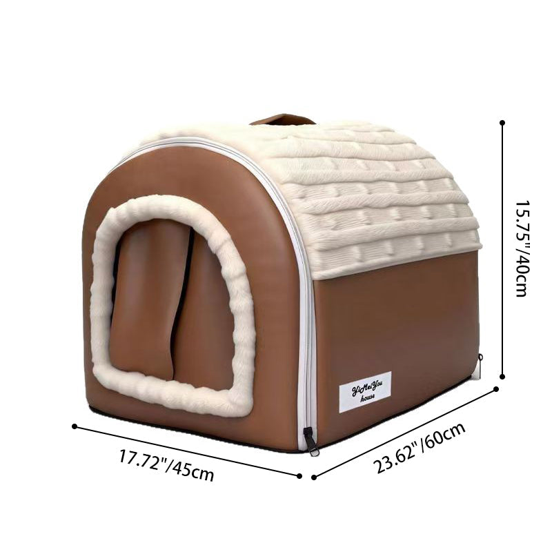 Stylish Minimalist Velvet Faux Leather Rectangular Cat Bed for Home-Orizon Depot