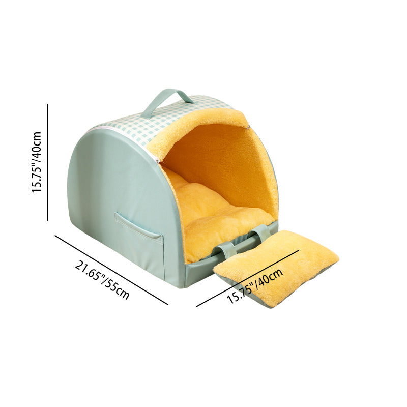 Modern Minimalist Crystal Velvet Rectangular Cat Bed for Home Use-Orizon Depot