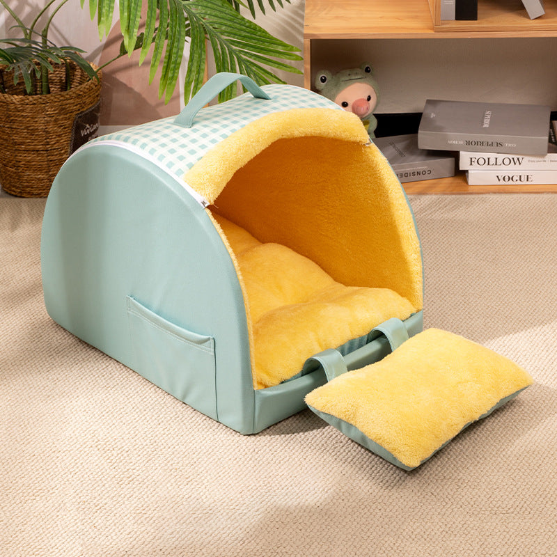 Modern Minimalist Crystal Velvet Rectangular Cat Bed for Home Use-Orizon Depot