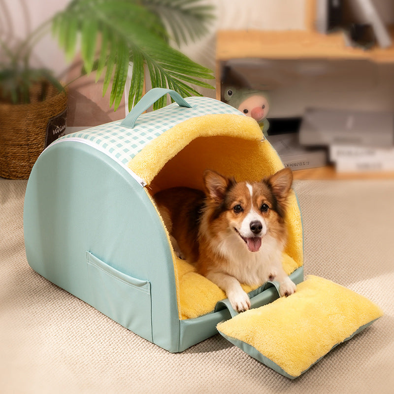 Modern Minimalist Crystal Velvet Rectangular Cat Bed for Home Use-Orizon Depot