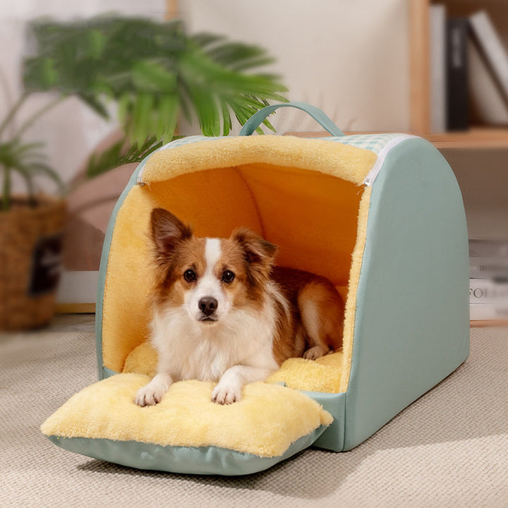 Modern Minimalist Crystal Velvet Rectangular Cat Bed for Home Use-Orizon Depot