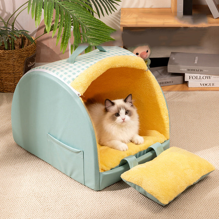 Modern Minimalist Crystal Velvet Rectangular Cat Bed for Home Use-Orizon Depot