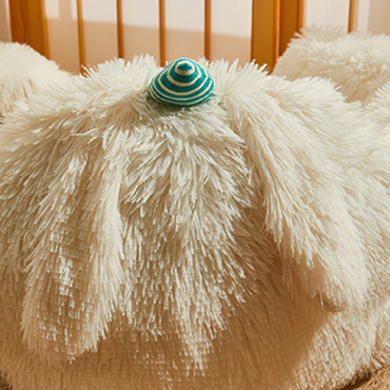 Stylish Long Velvet Round Cat Bed for Living Room and Bedroom-Orizon Depot
