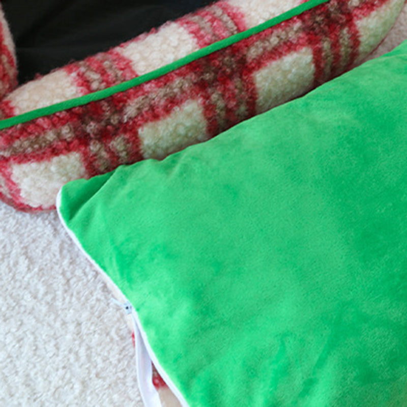 Modern Short Velvet Cat Bed with Removable Pad for Home Use-Orizon Depot