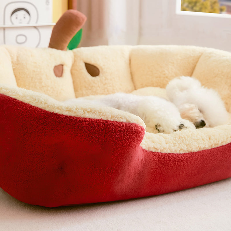 Modern Milk Velvet Cotton Ellipse Cat Bed for Living Room & Bedroom-Orizon Depot