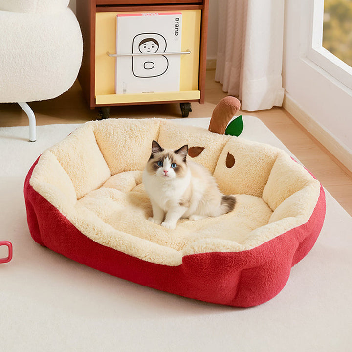 Modern Milk Velvet Cotton Ellipse Cat Bed for Living Room & Bedroom-Orizon Depot