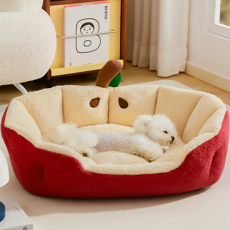 Modern Milk Velvet Cotton Ellipse Cat Bed for Living Room & Bedroom-Orizon Depot