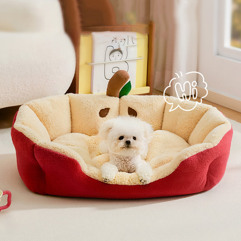 Modern Milk Velvet Cotton Ellipse Cat Bed for Living Room & Bedroom-Orizon Depot