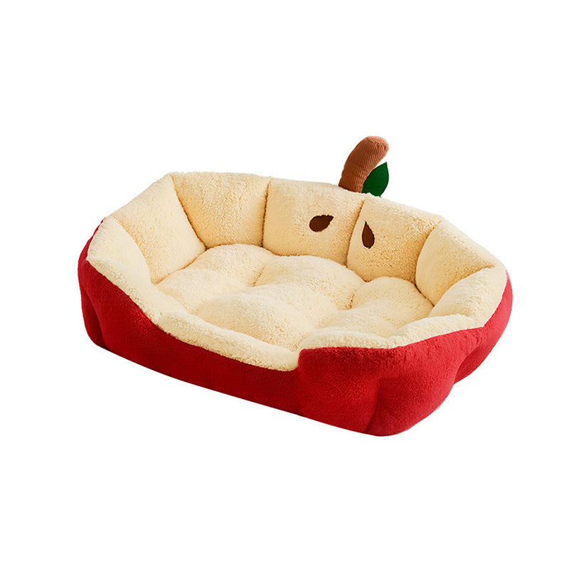 Modern Milk Velvet Cotton Ellipse Cat Bed for Living Room & Bedroom-Orizon Depot