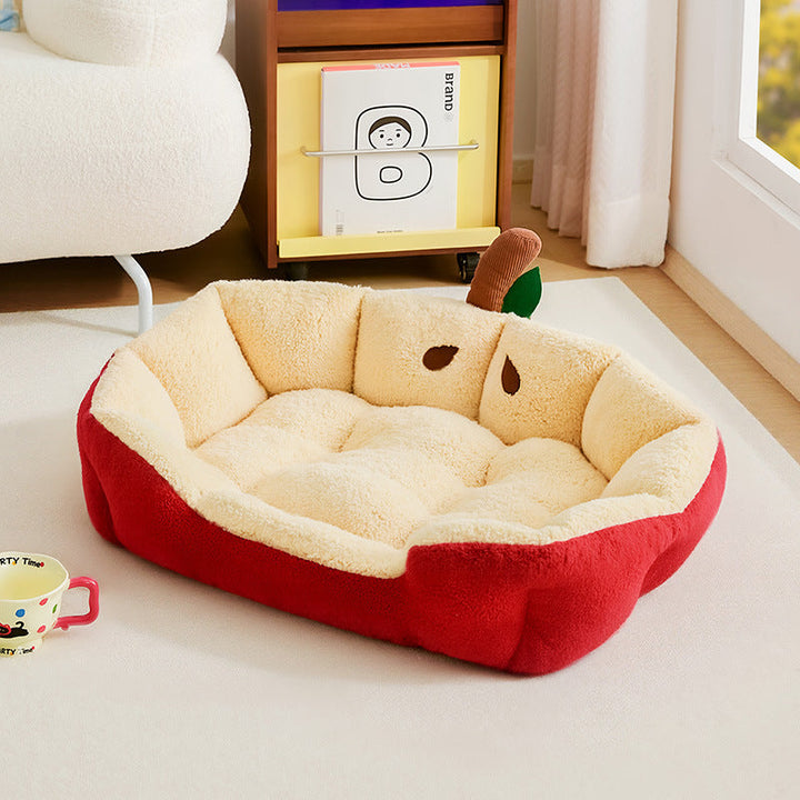 Modern Milk Velvet Cotton Ellipse Cat Bed for Living Room & Bedroom-Orizon Depot
