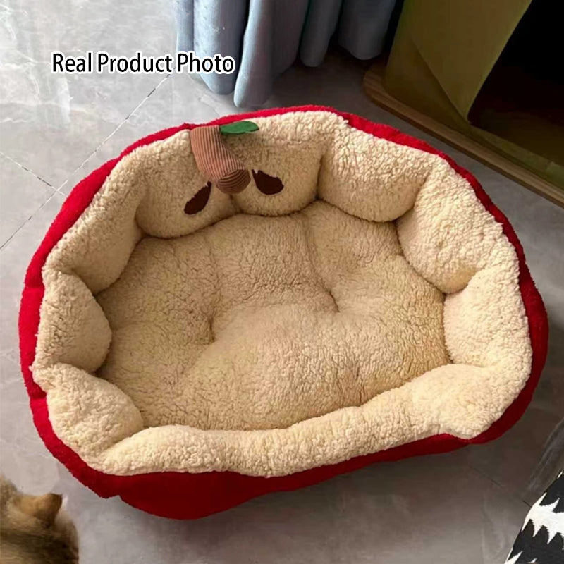 Modern Milk Velvet Cotton Ellipse Cat Bed for Living Room & Bedroom-Orizon Depot
