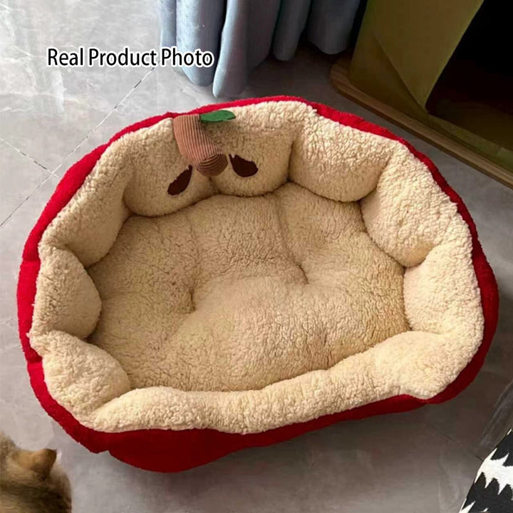 Modern Milk Velvet Cotton Ellipse Cat Bed for Living Room & Bedroom-Orizon Depot