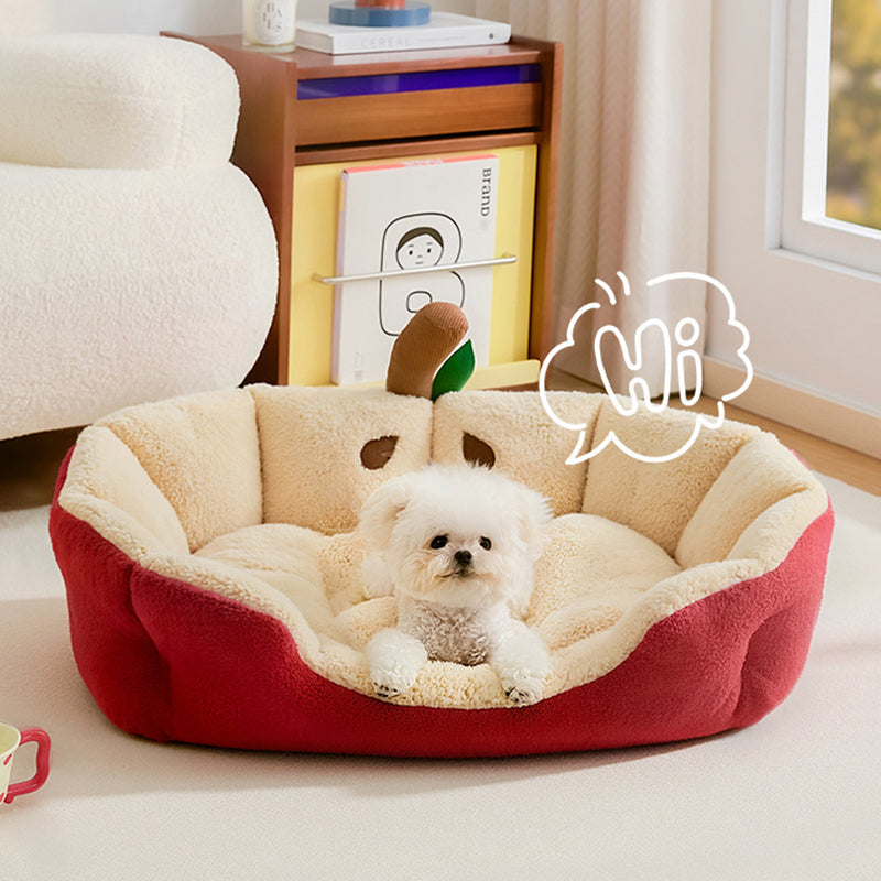 Modern Milk Velvet Cotton Ellipse Cat Bed for Living Room & Bedroom-Orizon Depot