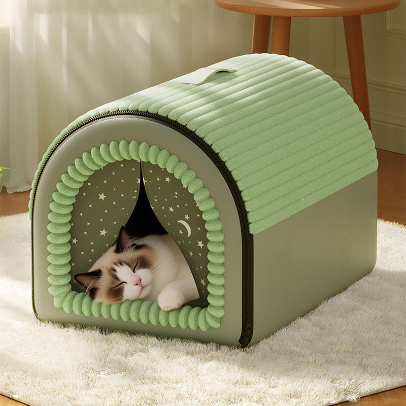 Stylish Minimalist Velvet Sponge Foldable Cat Bed for Home Use-Orizon Depot