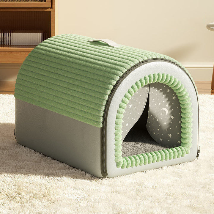 Stylish Minimalist Velvet Sponge Foldable Cat Bed for Home Use-Orizon Depot