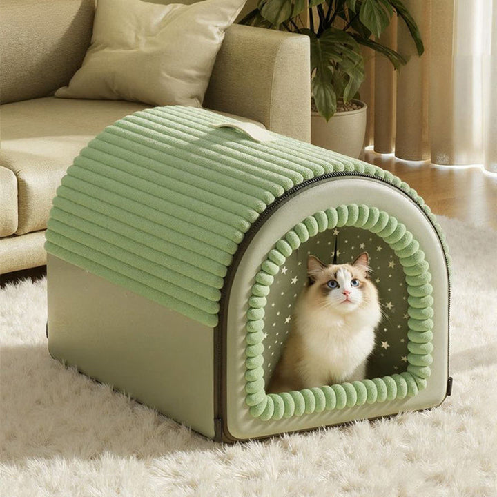 Stylish Minimalist Velvet Sponge Foldable Cat Bed for Home Use-Orizon Depot