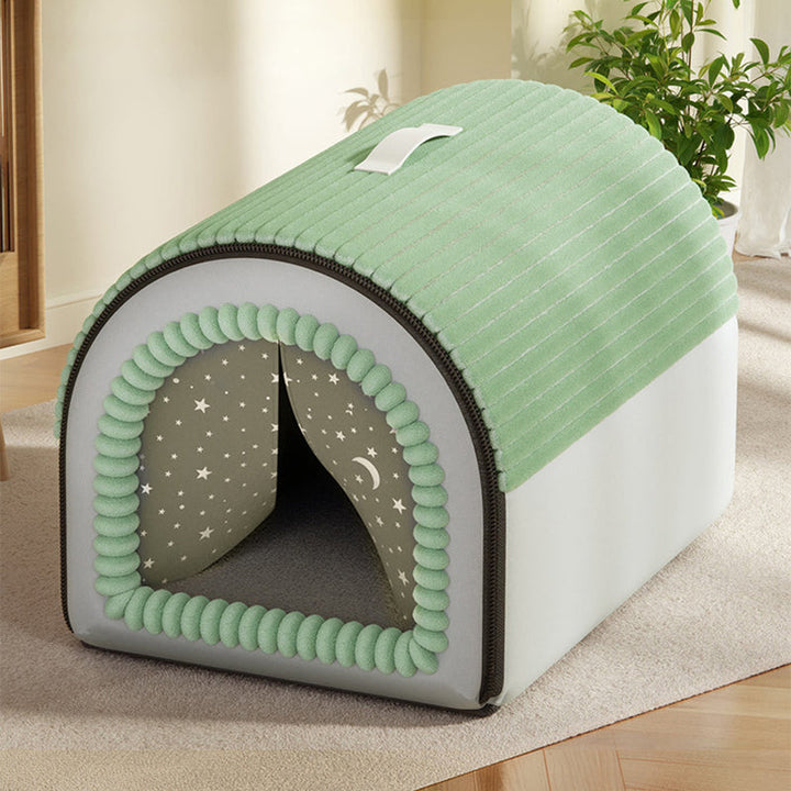 Stylish Minimalist Velvet Sponge Foldable Cat Bed for Home Use-Orizon Depot