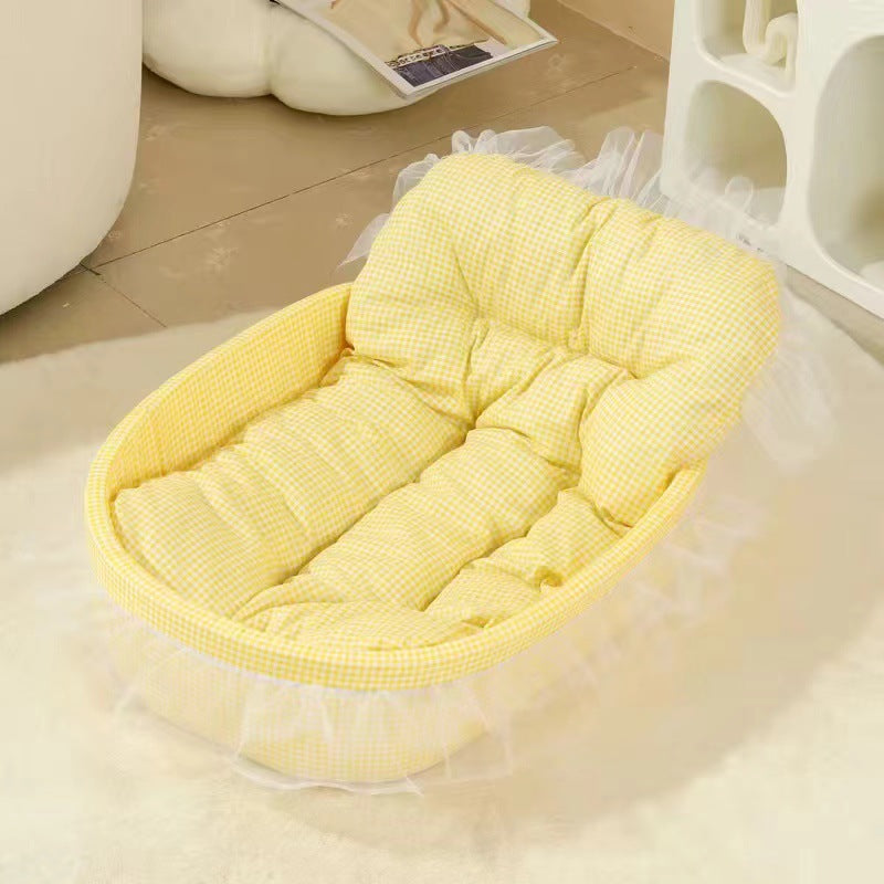 Sleek Minimalist Oval Cat Bed in Polyester for Living Room & Bedroom-Orizon Depot