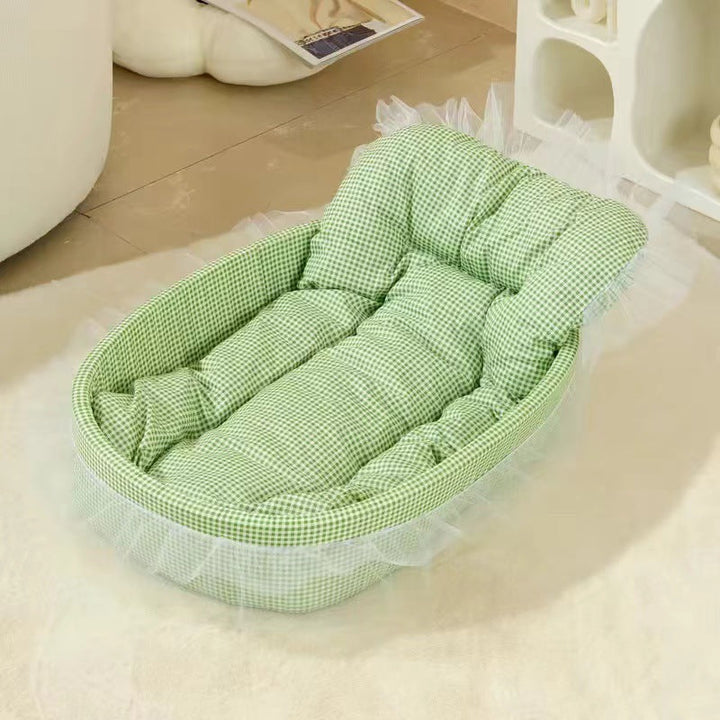 Sleek Minimalist Oval Cat Bed in Polyester for Living Room & Bedroom-Orizon Depot