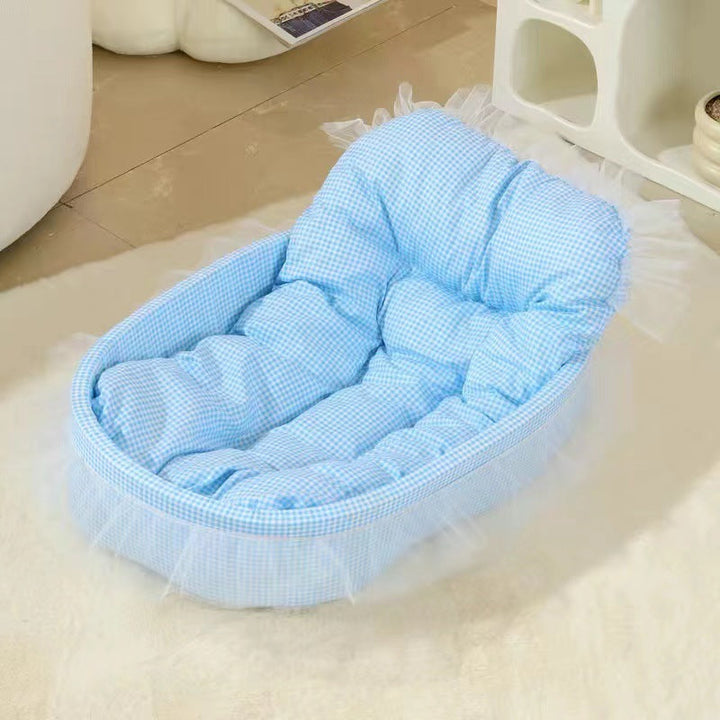 Sleek Minimalist Oval Cat Bed in Polyester for Living Room & Bedroom-Orizon Depot