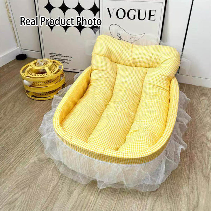 Sleek Minimalist Oval Cat Bed in Polyester for Living Room & Bedroom-Orizon Depot