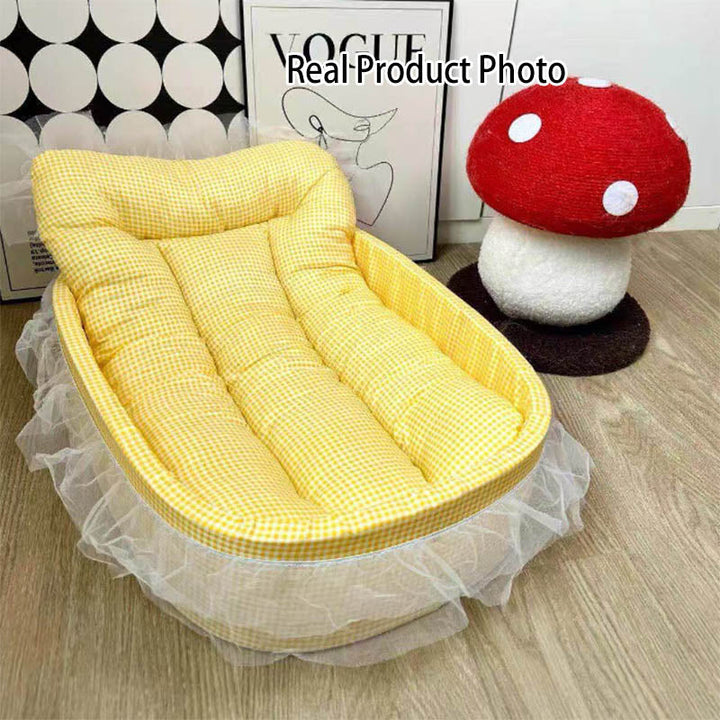 Sleek Minimalist Oval Cat Bed in Polyester for Living Room & Bedroom-Orizon Depot