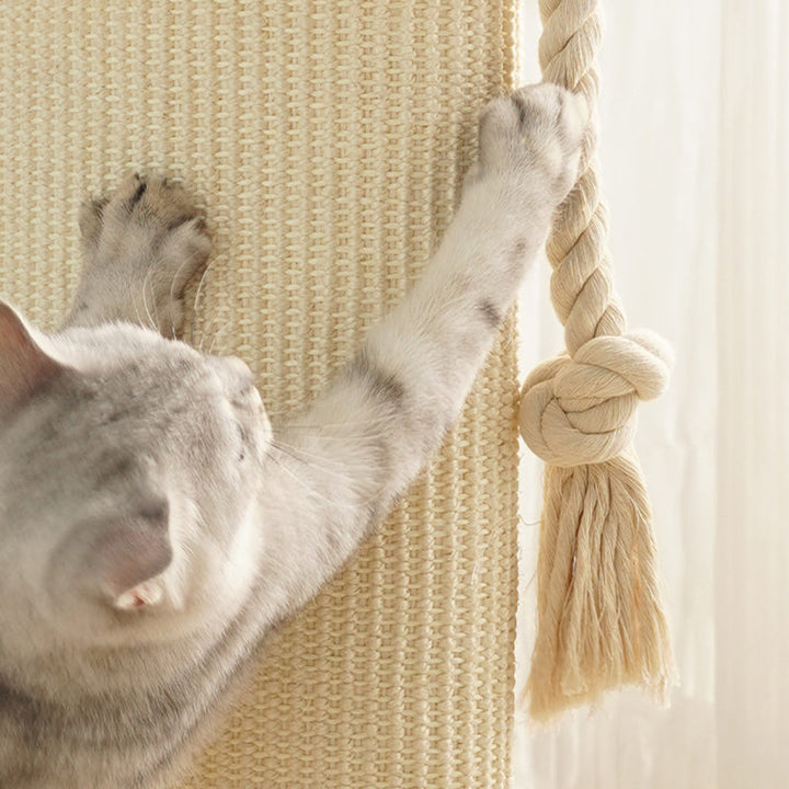 Modern Minimalist Cylindrical Solid Wood Cat Tower with Sisal Rope-Orizon Depot