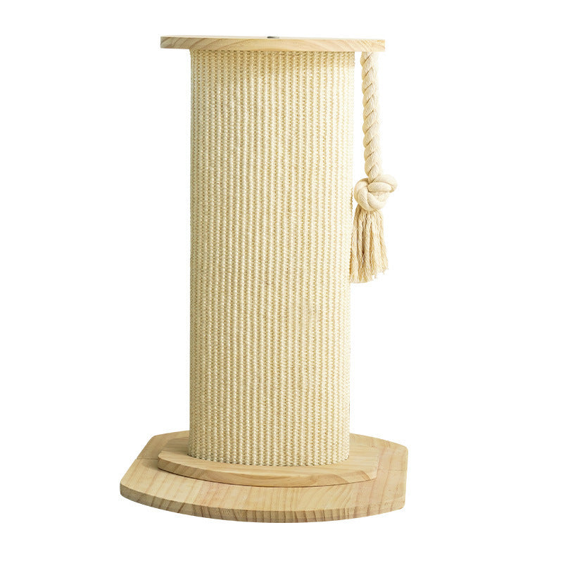 Modern Minimalist Cylindrical Solid Wood Cat Tower with Sisal Rope-Orizon Depot