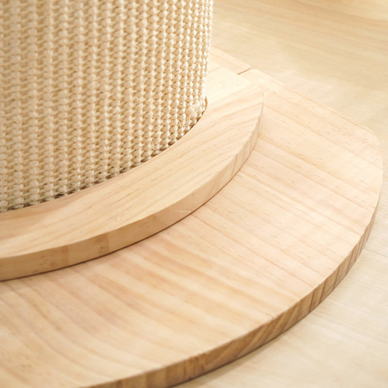Modern Minimalist Cylindrical Solid Wood Cat Tower with Sisal Rope-Orizon Depot