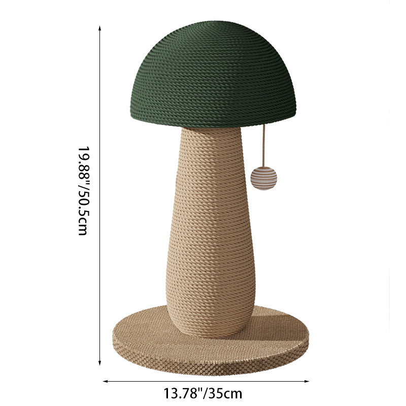 Contemporary Mushroom-Shaped Cat Tower with Hemp Rope for Bedroom-Orizon Depot