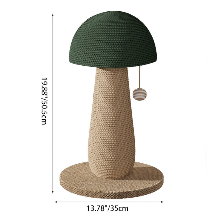 Contemporary Mushroom-Shaped Cat Tower with Hemp Rope for Bedroom-Orizon Depot