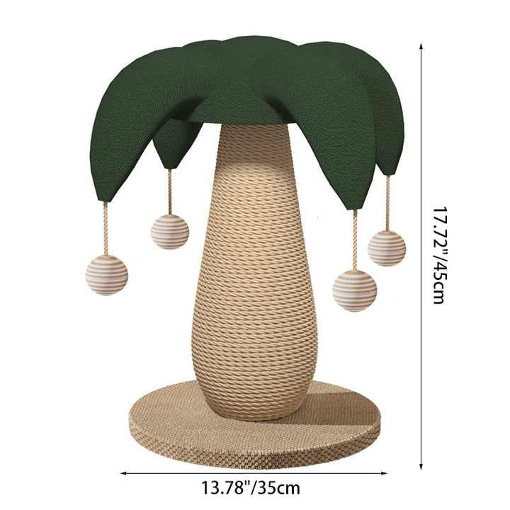 Contemporary Mushroom-Shaped Cat Tower with Hemp Rope for Bedroom-Orizon Depot