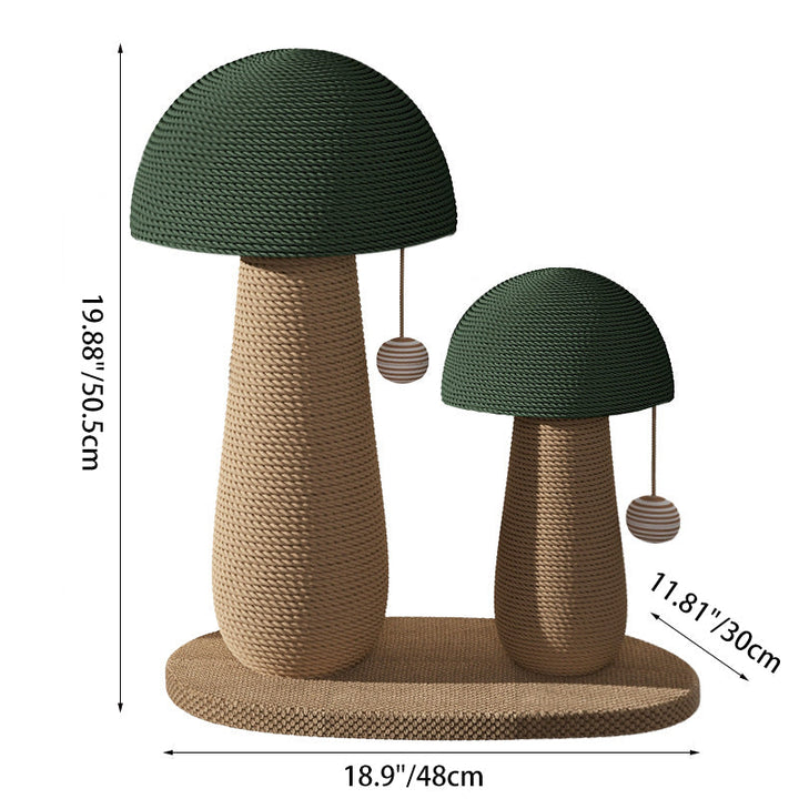 Contemporary Mushroom-Shaped Cat Tower with Hemp Rope for Bedroom-Orizon Depot