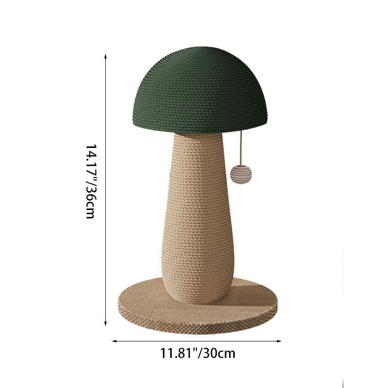Contemporary Mushroom-Shaped Cat Tower with Hemp Rope for Bedroom-Orizon Depot