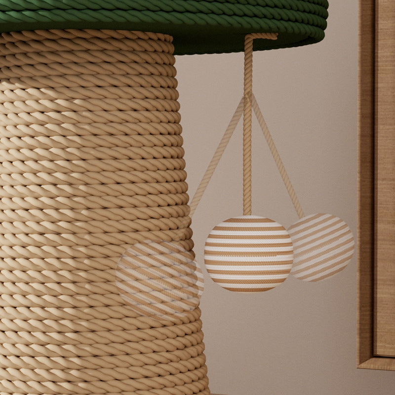 Contemporary Mushroom-Shaped Cat Tower with Hemp Rope for Bedroom-Orizon Depot