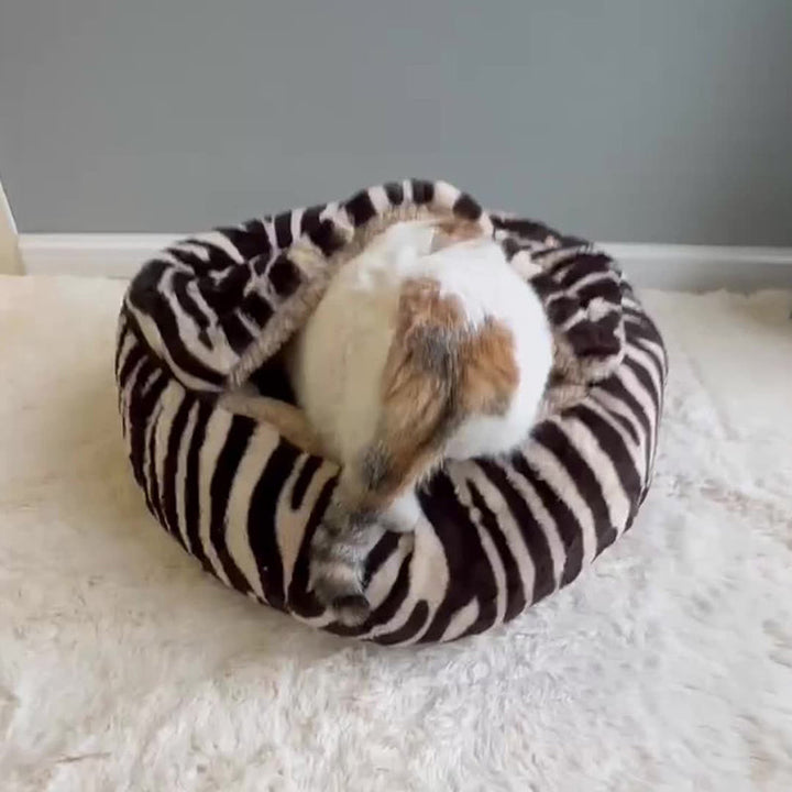 Cozy Round Fleece Plush Pet Bed for Cats and Dogs in Colorful Design-Orizon Depot