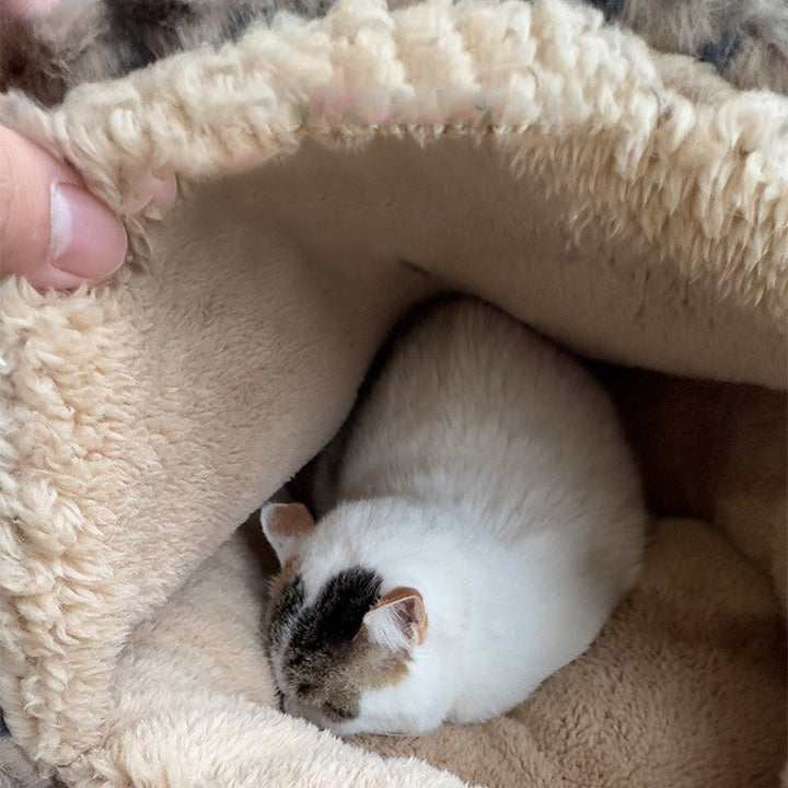 Cozy Round Fleece Plush Pet Bed for Cats and Dogs in Colorful Design-Orizon Depot