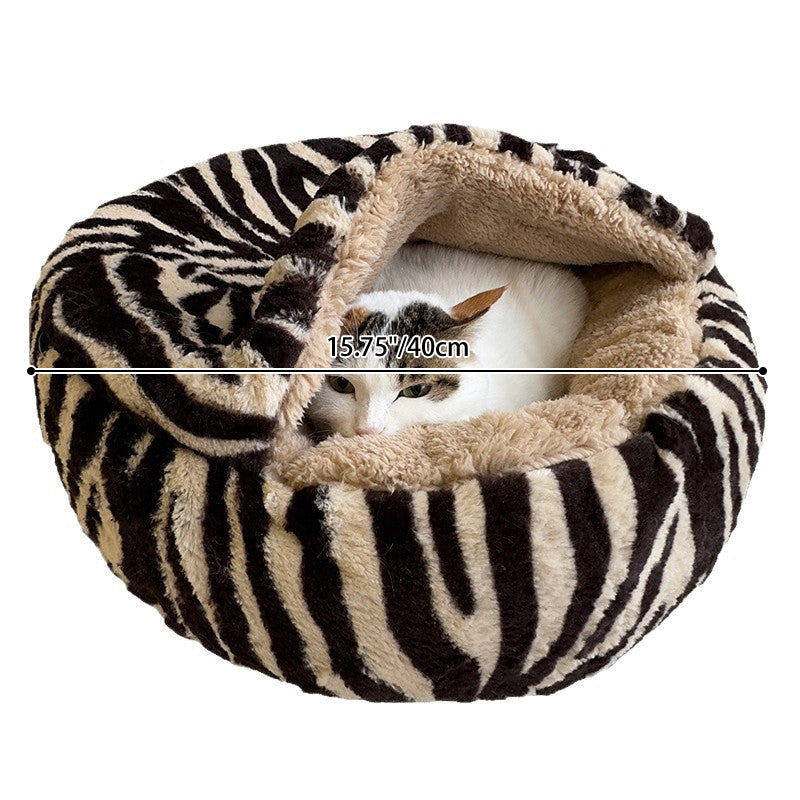 Cozy Round Fleece Plush Pet Bed for Cats and Dogs in Colorful Design-Orizon Depot