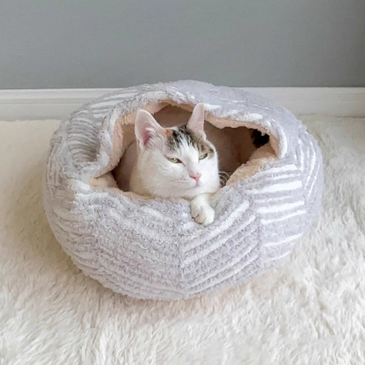 Cozy Round Fleece Plush Pet Bed for Cats and Dogs in Colorful Design-Orizon Depot