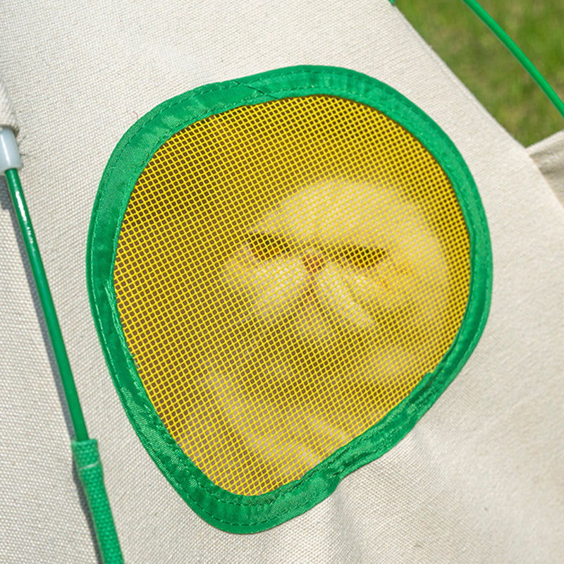 Modern Cylindrical Canvas Plush Pet Tent Bed with Hemp Rope and Fiberglass-Orizon Depot