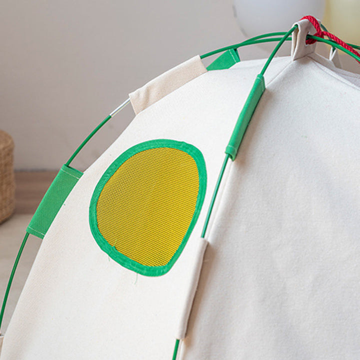 Modern Cylindrical Canvas Plush Pet Tent Bed with Hemp Rope and Fiberglass-Orizon Depot