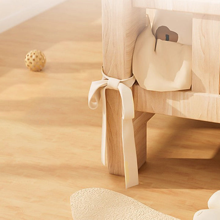 Stylish Rectangular Fabric Rattan Pine Wood Pet Bed for Bedroom-Orizon Depot