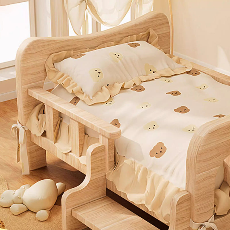 Stylish Rectangular Fabric Rattan Pine Wood Pet Bed for Bedroom-Orizon Depot