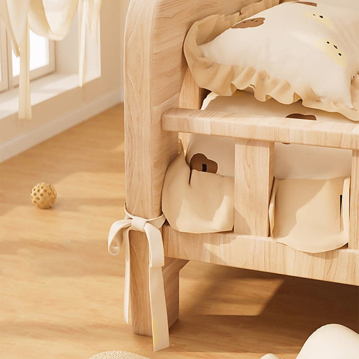 Stylish Rectangular Fabric Rattan Pine Wood Pet Bed for Bedroom-Orizon Depot