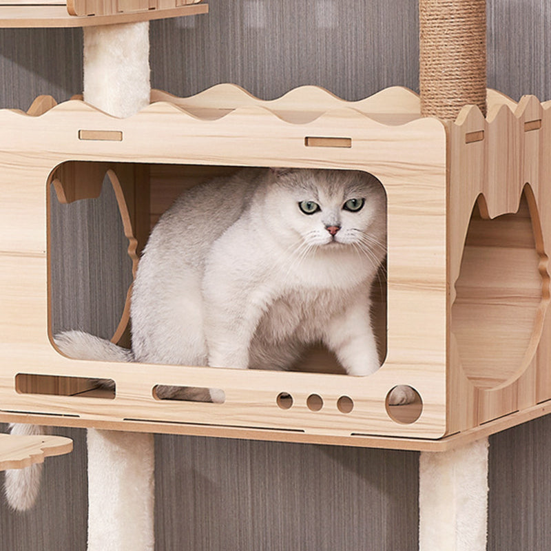 Modern Scandinavian Rectangular MDF Acrylic Multi-Functional Cat Tree-Orizon Depot