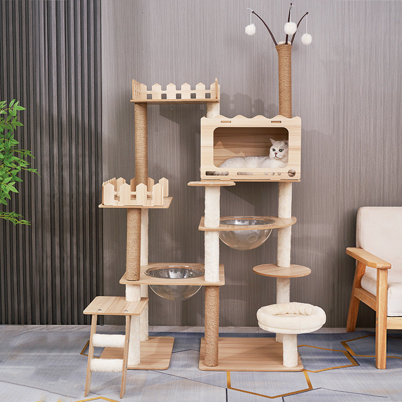 Modern Scandinavian Rectangular MDF Acrylic Multi-Functional Cat Tree-Orizon Depot